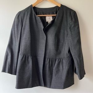 J.Crew Crop Peplum Gray Blazer - Size 6